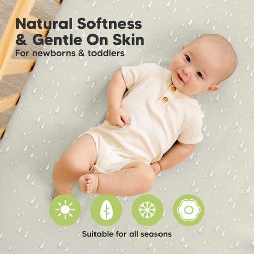 Shop Keababies 2-pack Soothe [protect+] Waterproof Mini Crib Sheets In Pine Grove