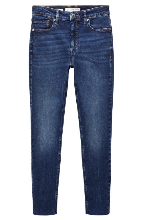 MANGO Crop Skinny Jeans Dark Blue at Nordstrom,