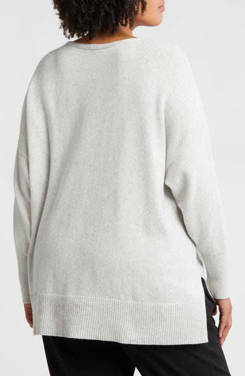 Shop Eileen Fisher V-neck Organic Cotton & Recycled Cashmere Blend Sweater In Sea Salt