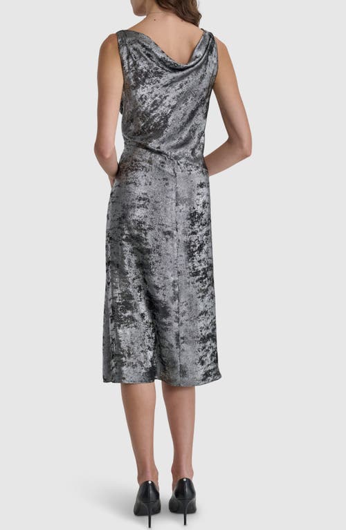 Shop Dkny Jacquard Sleeveless Dress In Silver