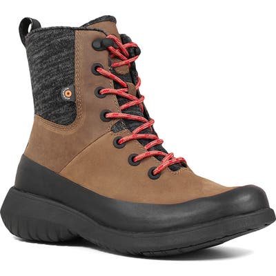 Bogs Freedom Waterproof Lace-Up Boot, Brown