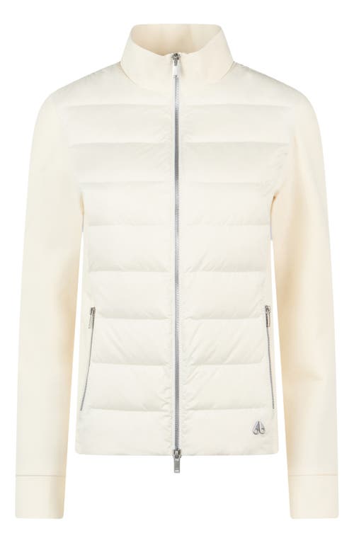 Shop Moose Knuckles Naomi 800 Fill Power Down Hybrid Jacket In Plaster