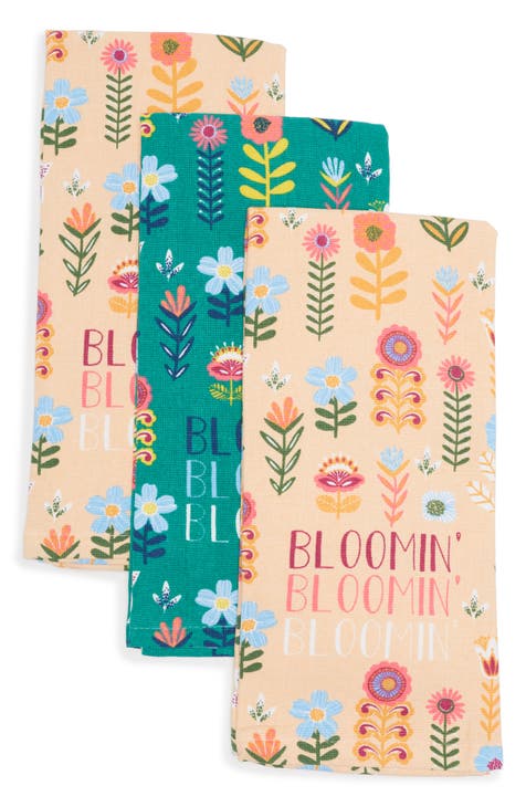 Folk Flowers Bloom Tea Towels - Set of 3