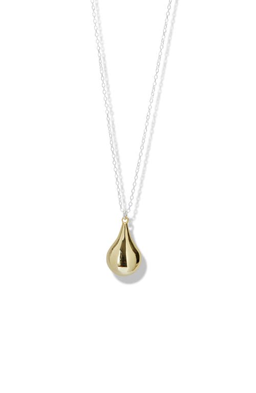Two-Tone Teardrop Pendant Necklace in Gold/Silver