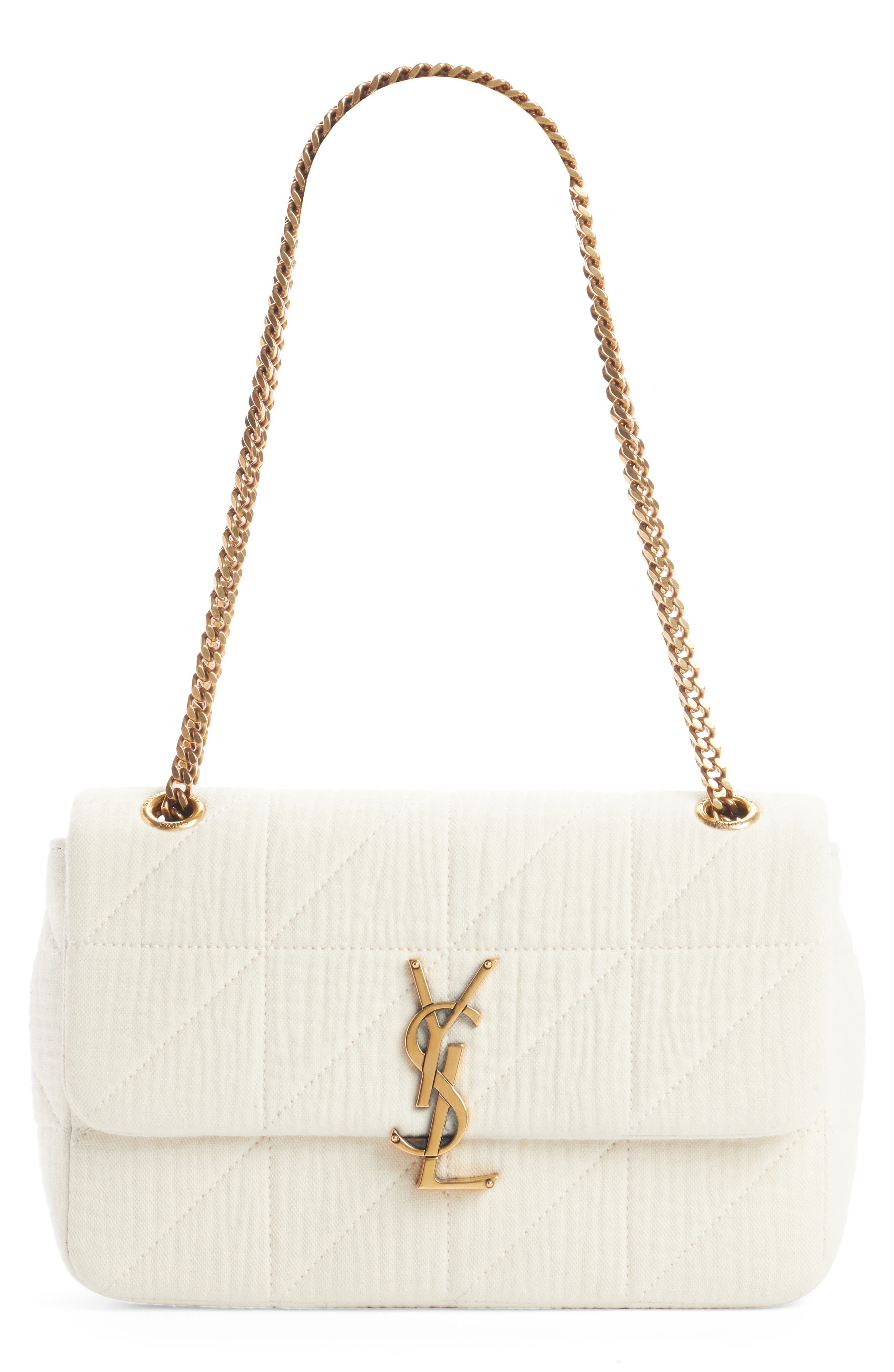 SAINT LAURENT Camera bag Woman lou Camera Bag in Icy White leather
