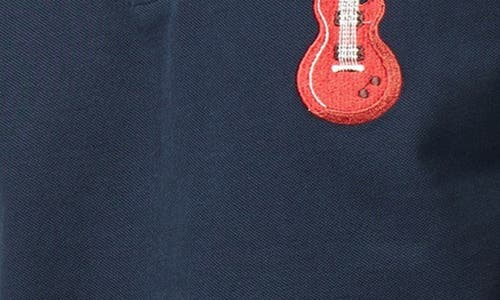 Ben Sherman Logo Embroidery Tipped Polo In Dark Navy