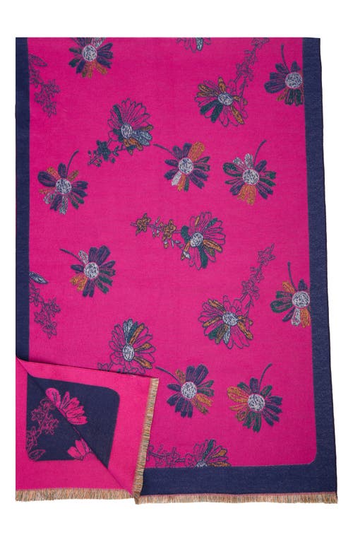 Saachi Floral Reversible Scarf In Blue