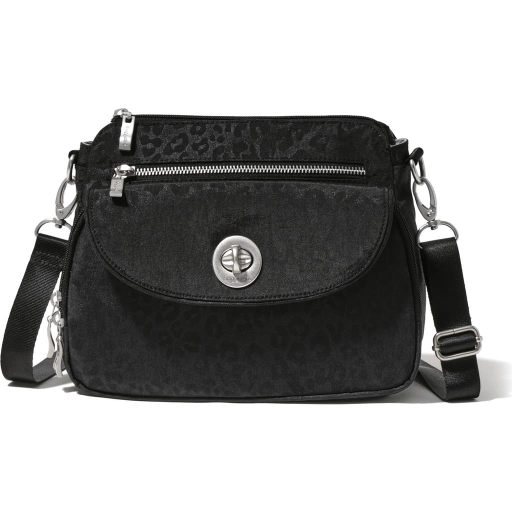 Baggallini Calais Crossbody Bag In Black Cheetah Emboss