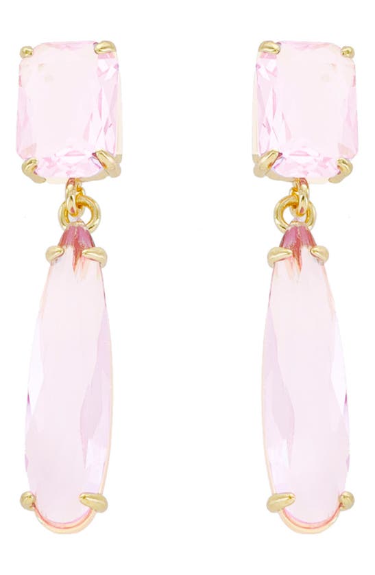 Panacea Crystal Teardrop Earrings In Pink