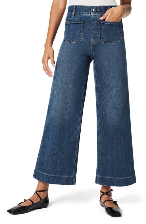 Crop Wide Leg Pull-On Jeans (Regular, Petite & Plus)
