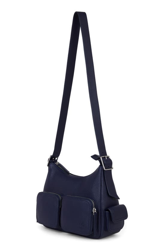 Shop We-ar4 The Cargo Leather Crossbody Bag In Navy