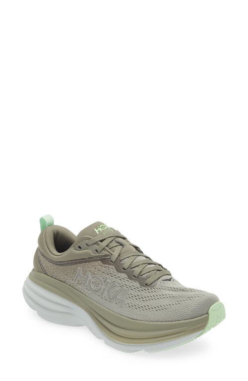 Hoka Bondi 8 Running Shoe In Olive Haze/mercury