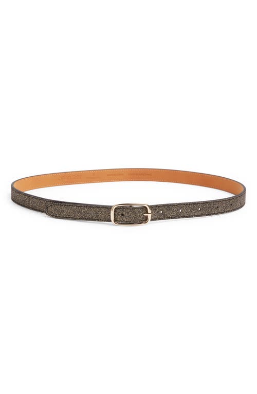 Open Edit Lexi Glitter Skinny Belt in Gold Combo at Nordstrom, Size X-Small