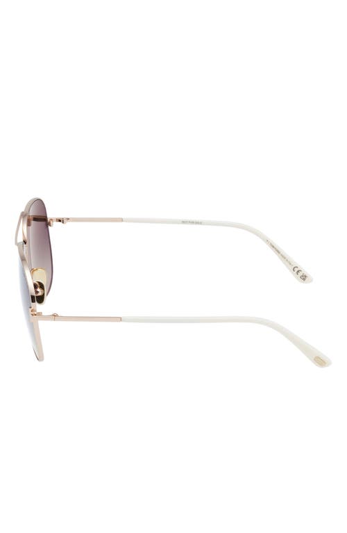 Tom Ford Clark 59mm Pilot Sunglasses In Shiny Rose Gold/grad Mirror