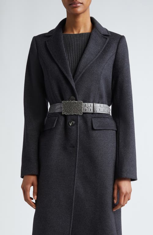 Eleventy Virgin Wool Long Coat In Carbon