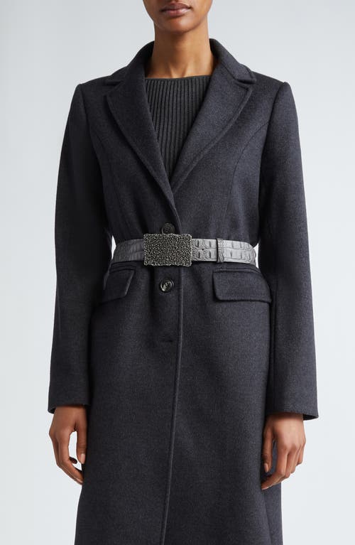 Shop Eleventy Virgin Wool Long Coat In Carbon