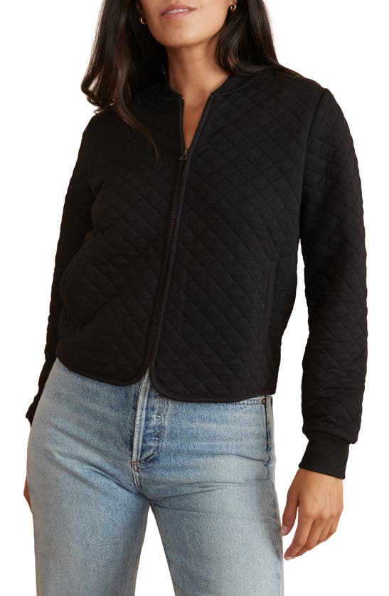 Marine Layer Corbet Quilted Bomber Jacket In Black | ModeSens