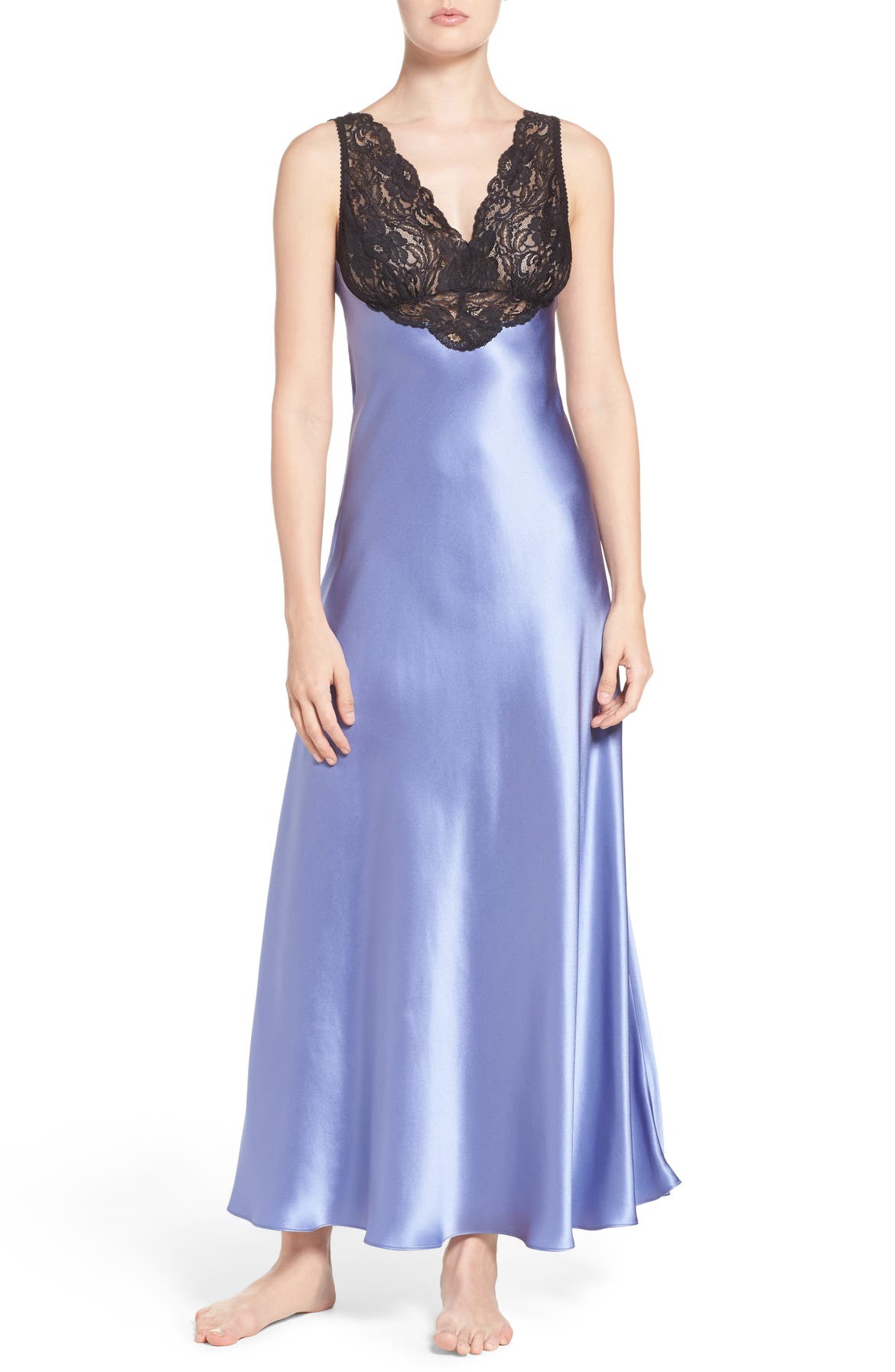 Christine Lingerie Lace & Silk Nightgown | Nordstrom