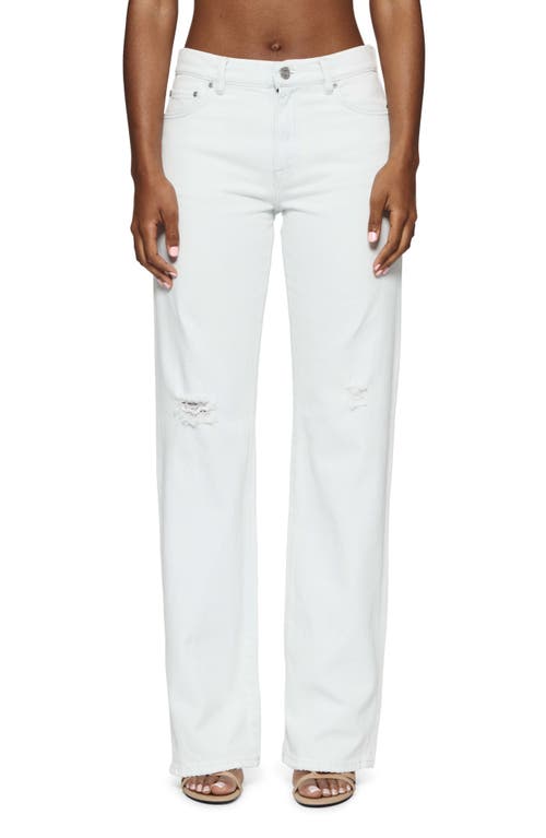 Ripped Slim Fit Straight Leg Jeans in White