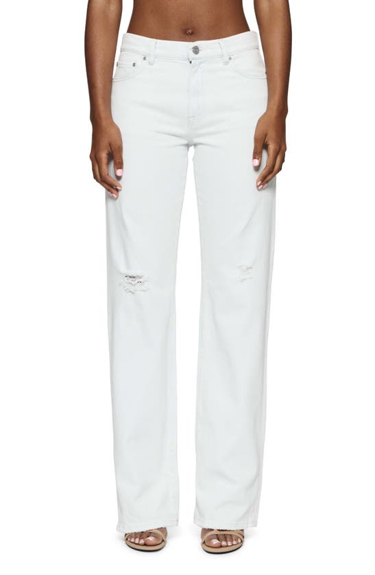 Purple Brand Ripped Slim Fit Straight Leg Jeans In White
