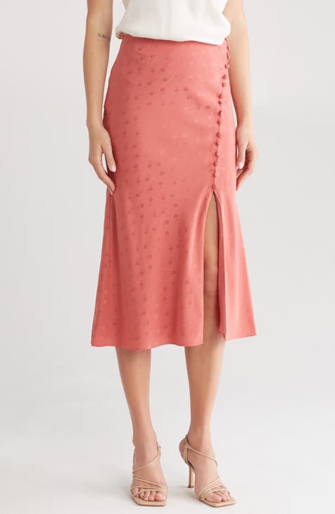 Franconia Covered Button Midi Skirt