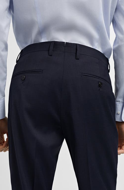 Mango Superslim Fit Dark Navy Flat Front Stretch Dress Pants In Dark Navy