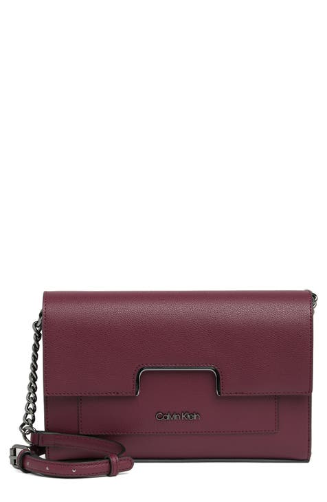 Calvin Klein Leather Mini Bag Burgundy Red Pink Purple 