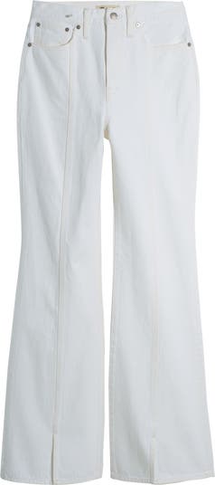Madewell Baggy Ripped High Waist Straight Leg Jeans in Tile White at Nordstrom, Size 26