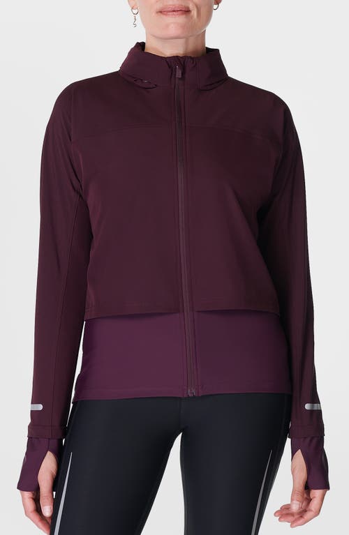 Sweaty Betty Fast Track Running Jacket in Midnight Cherry Purple 