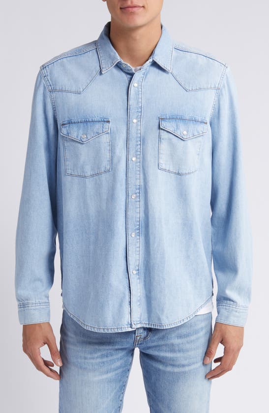 Shop Frame Western Denim Snap-up Shirt In Salvador