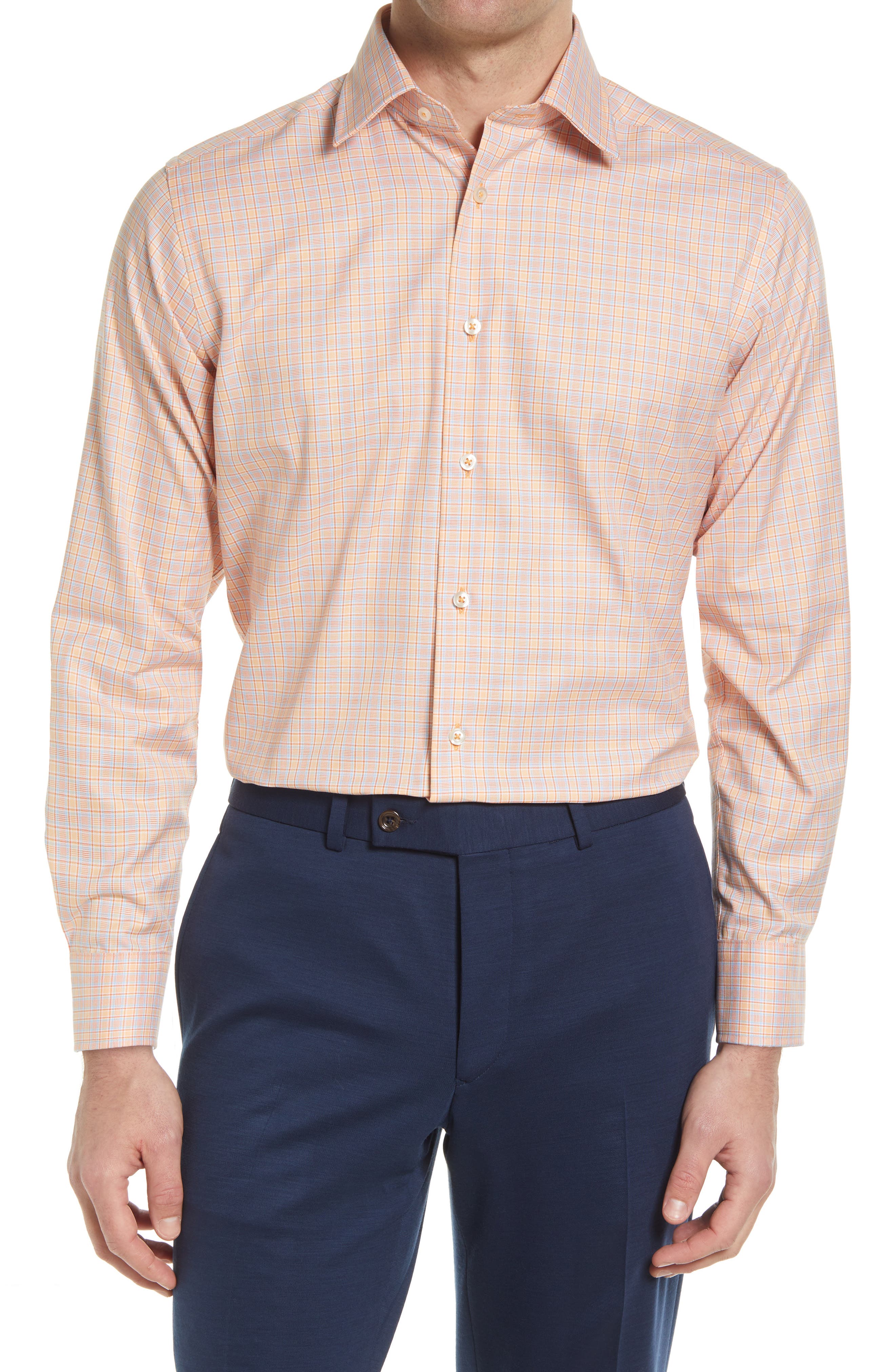 mens light orange dress shirt