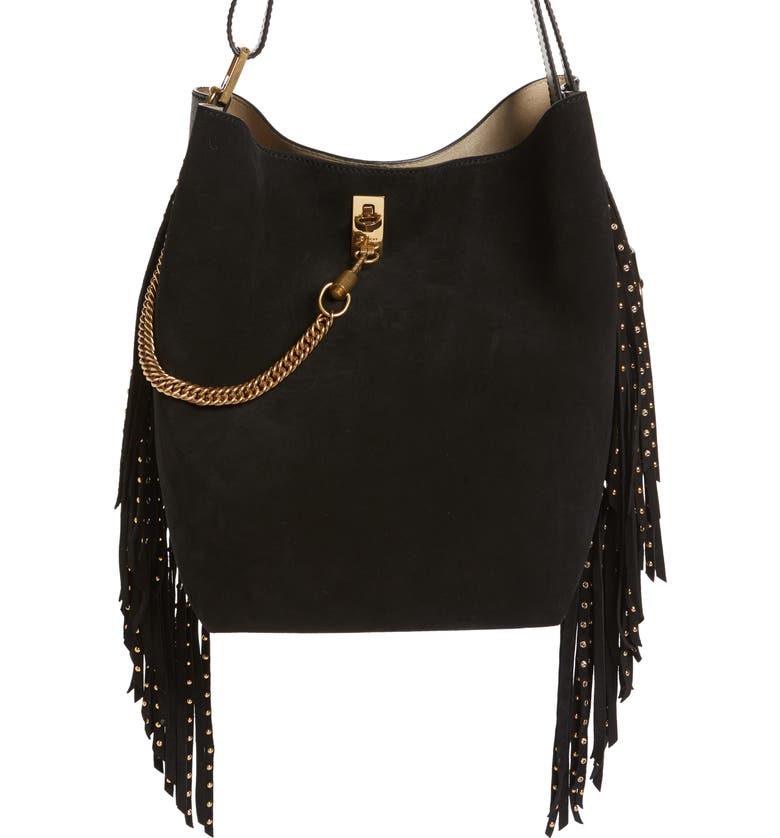 Givenchy Medium Gv Studded Fringe Calfskin Bucket Bag Nordstrom Givenchy Medium Gv Studded Fringe
