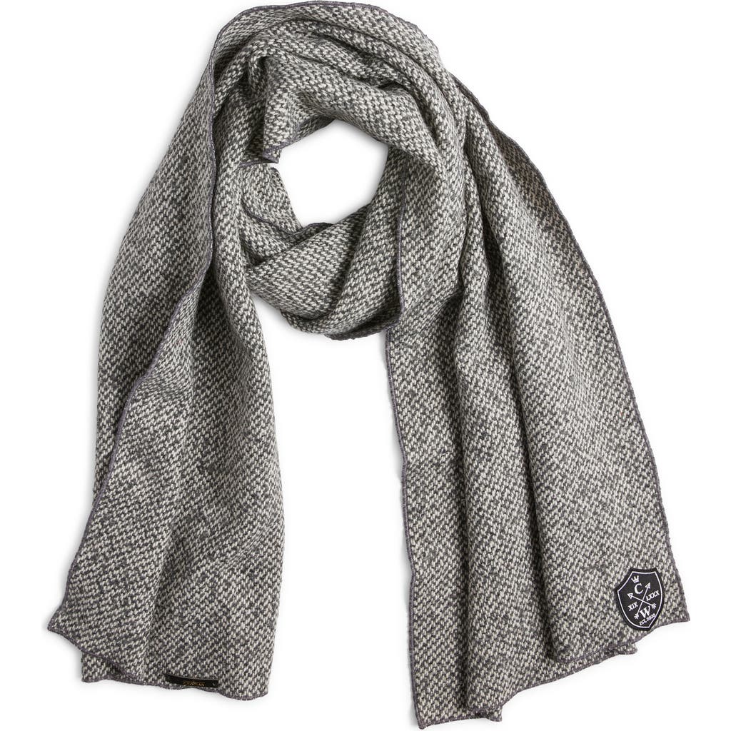 CLIFTON WILSON Herringbone Wool Scarf in Gray