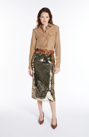 Weekend Max Mara Udine Sequin Jersey Pencil Skirt Nordstrom