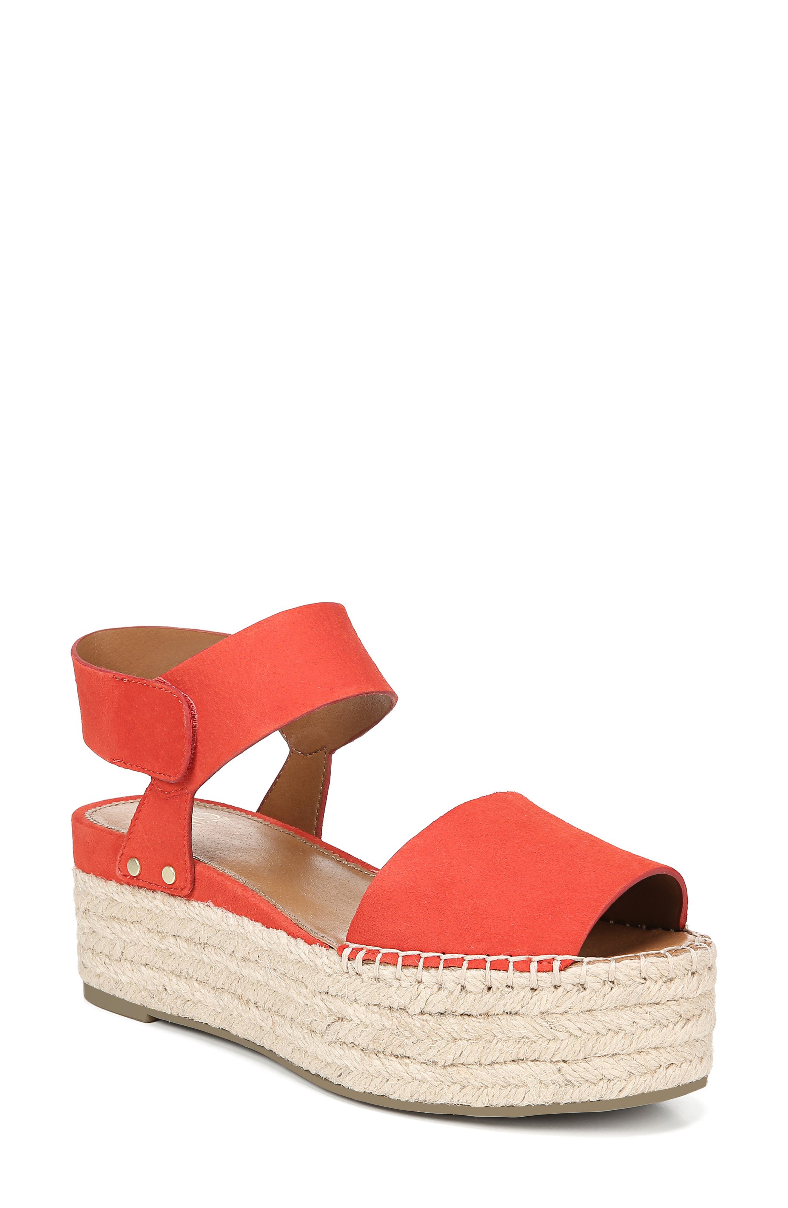Sarto By Franco Sarto Leo Platform Espadrille Sandal- Red