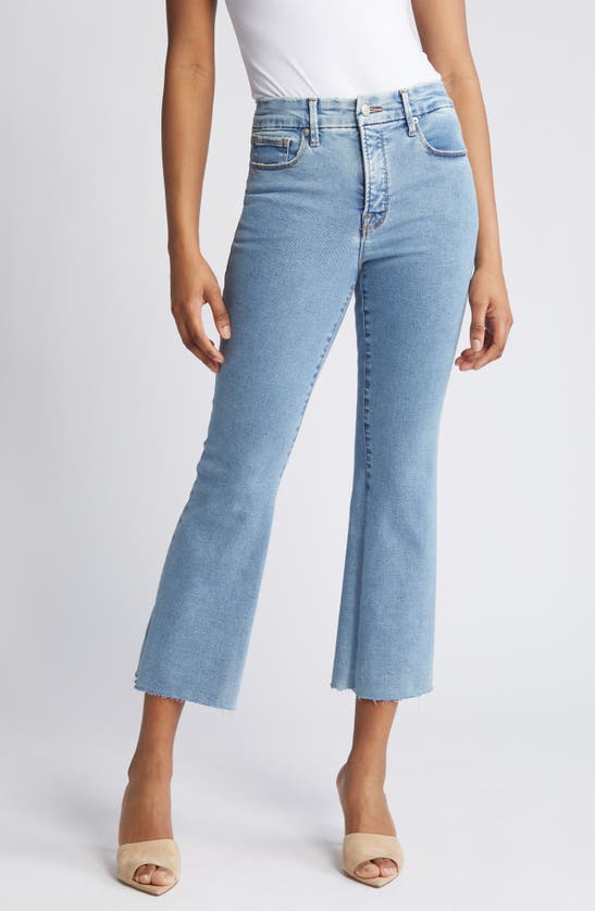 Good American Good Legs Crop Bootcut Jeans In Blue