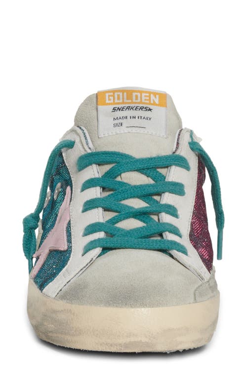 Golden Goose Super-star Low Top Sneaker In Purple Black Leo/ice/pink