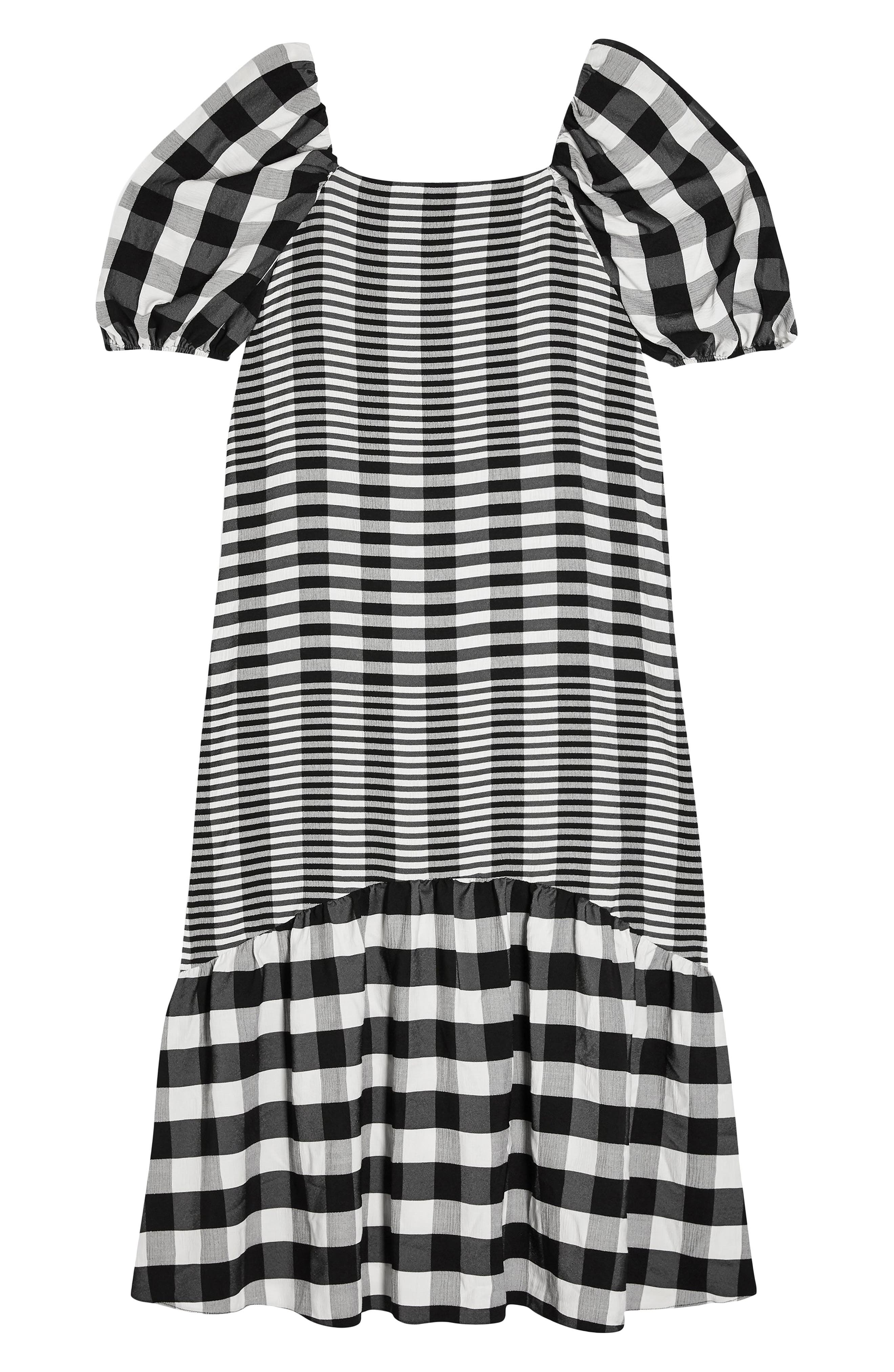 topshop contrast check midi dress