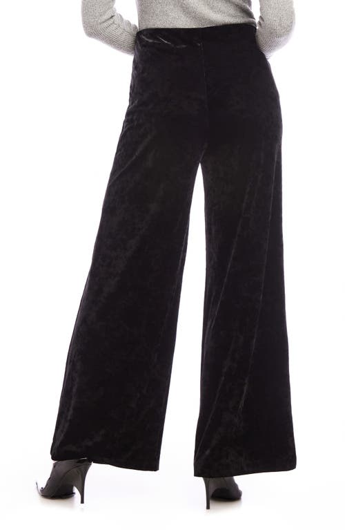 Karen Kane Crushed Velvet Ankle Wide Leg Pants In Black