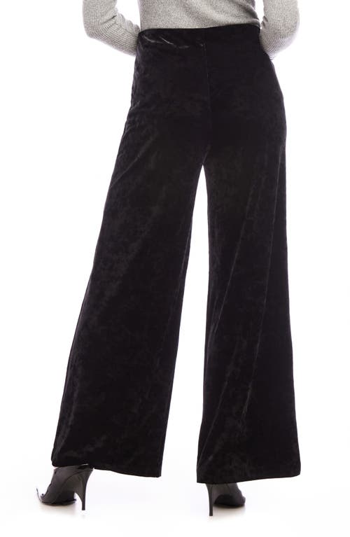 Shop Karen Kane Crushed Velvet Ankle Wide Leg Pants In Black