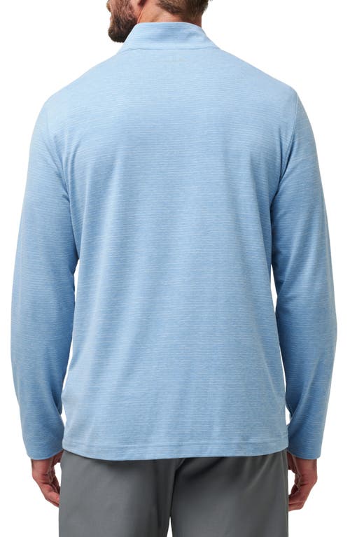 Travismathew The Heater Quarter Zip Pullover In Heather Blue