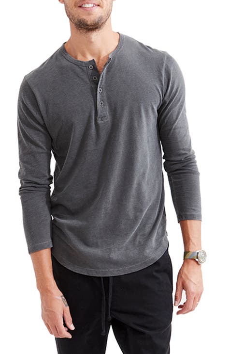 VINTAGE Hollister Malibu Embroidered Long Sleeve Henley Shirt Mens Small  Gray