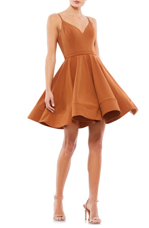 Fit & Flare Cocktail Dress in Caramel