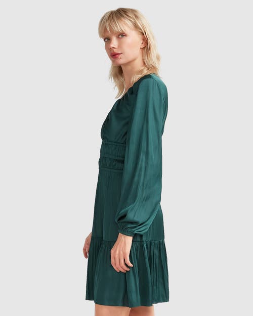 Shop Belle & Bloom Serendipity Long Sleeve Dress In Dark Green