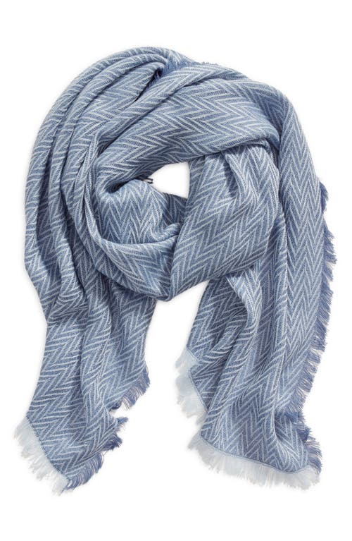 Shop Treasure & Bond Herringbone Burlap Scarf In Blue Bijou Combo