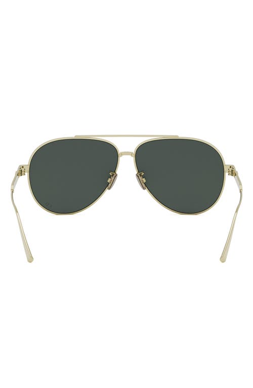 Dior Eyewear Cannage A1u Aviator Sunglasses In Gold/solid Green Lenses