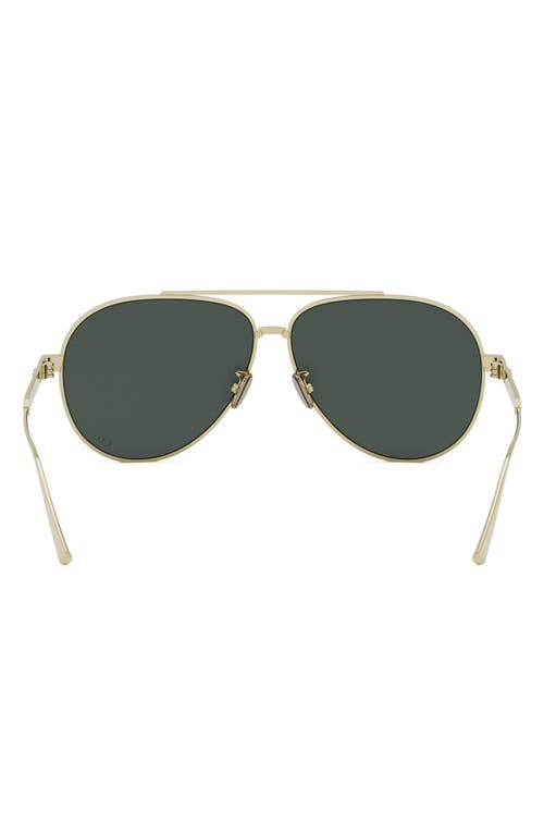 Shop Dior 'cannage A1u 61mm Pilot Sunglasses In Gold/solid Green Lenses