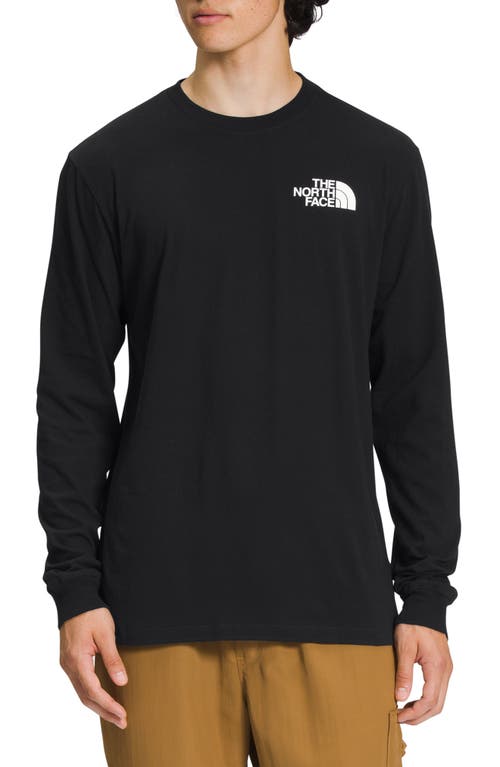 Shop The North Face Long Sleeve Box Logo Tee In Black/white