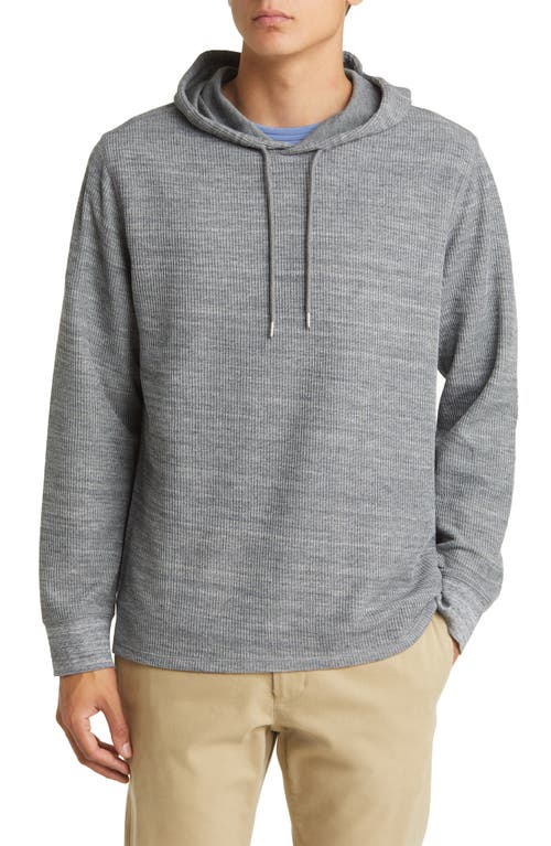 Vince Thermal Stretch Cotton Blend Hoodie in H Black/Med H Grey at Nordstrom, Size X-Large