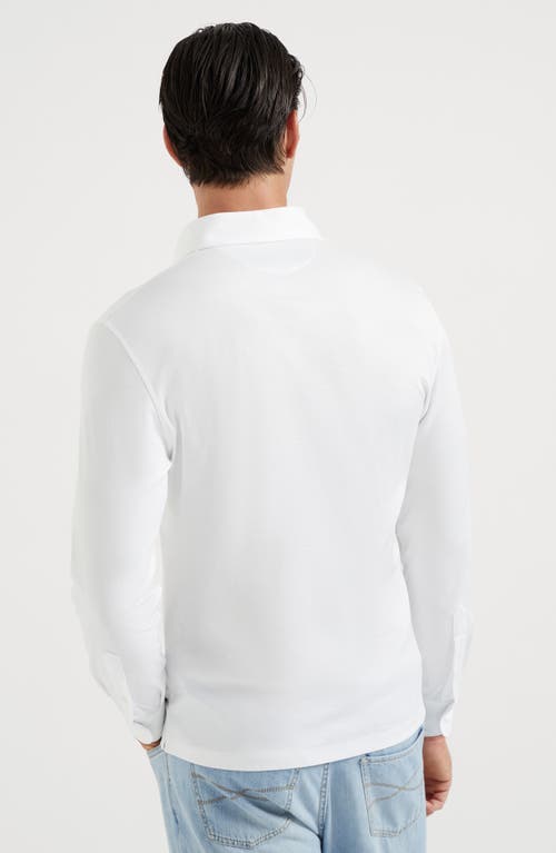 Shop Brunello Cucinelli Jersey Polo Shirt In White